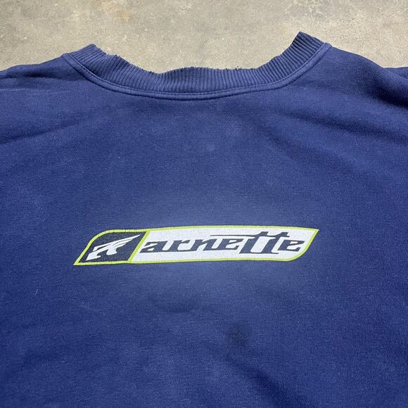 Vintage 90s Arnette Navy Boxy Graphic Sweatshirt - Picture 2 of 3